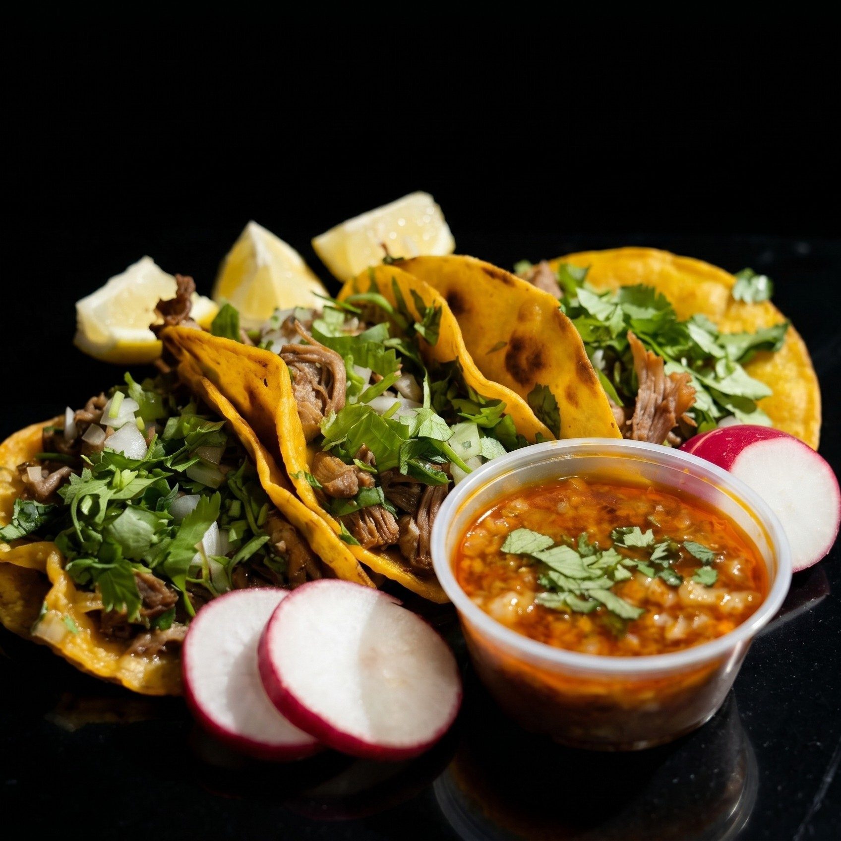 Birria Tacos with Consome.